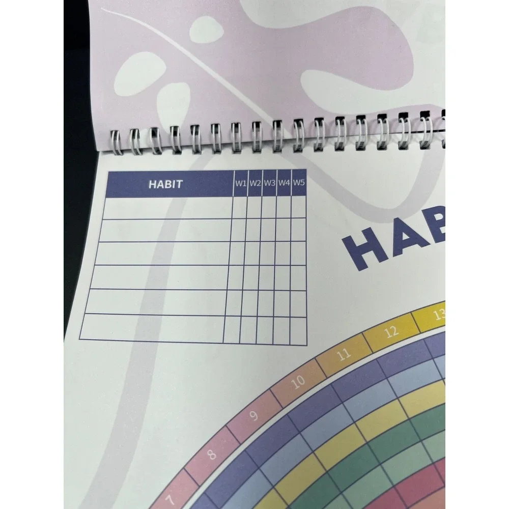 Eyrozill Habit Tracker Calendar Unisex OS Multicolor New Rainbow Abstract BGB038